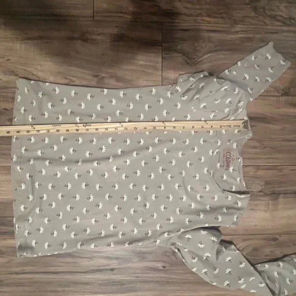 Gudrun Sjödén Daisy Long Sleeve Top Lagenlook Cotton Stretch Beige Floral S - Picture 7 of 12